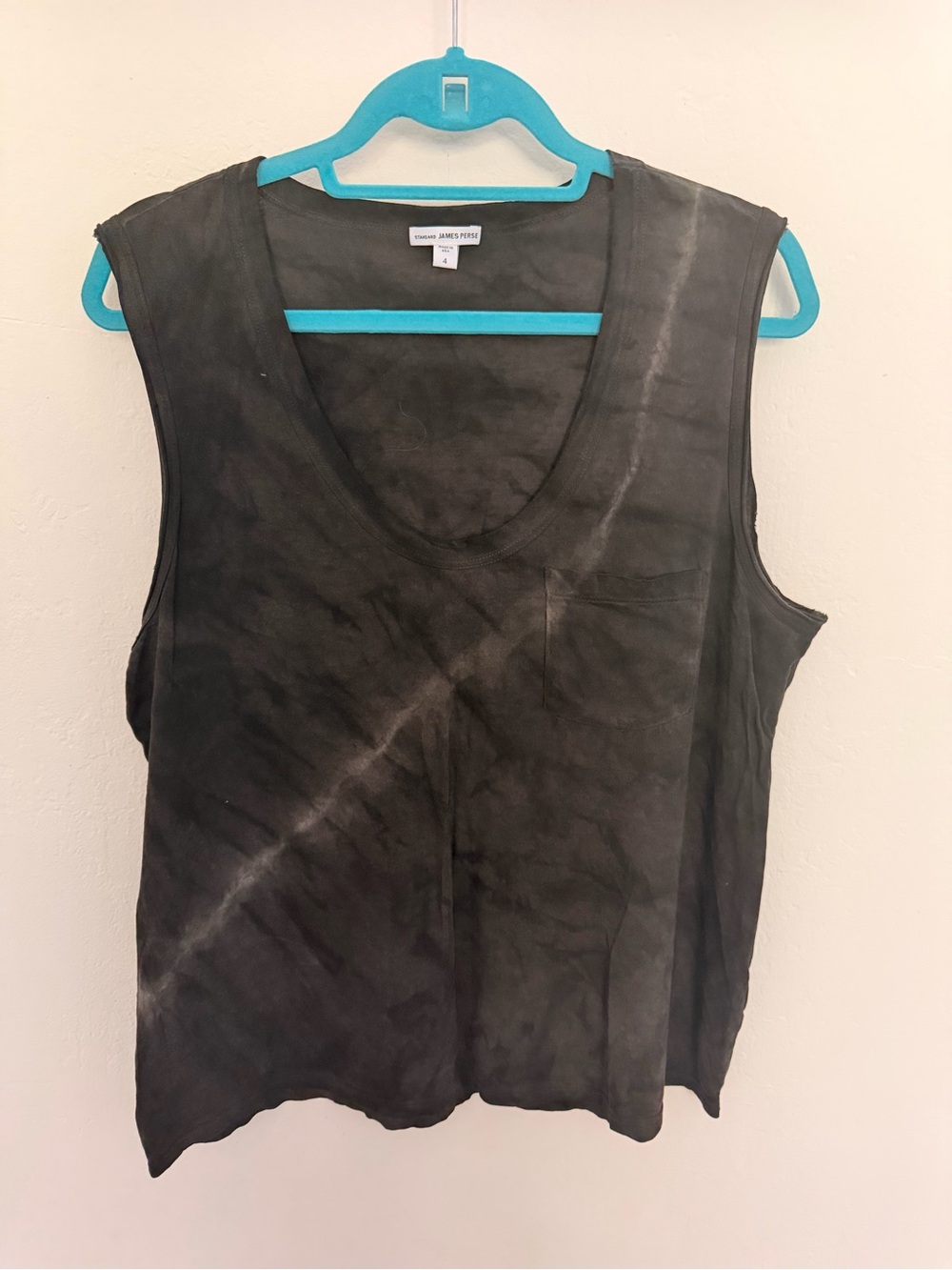 James Perse Black Tie-Dye Sleeveless Tank